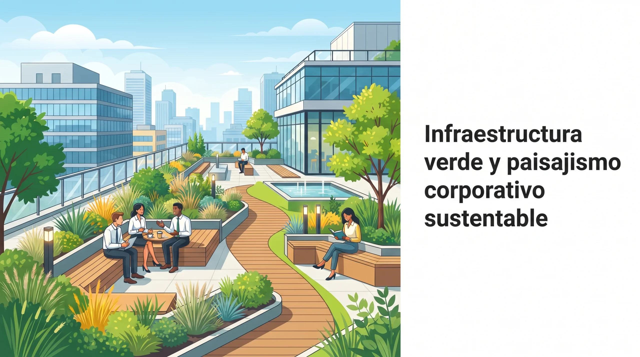 Infraestructura verde y paisajismo corporativo sustentable