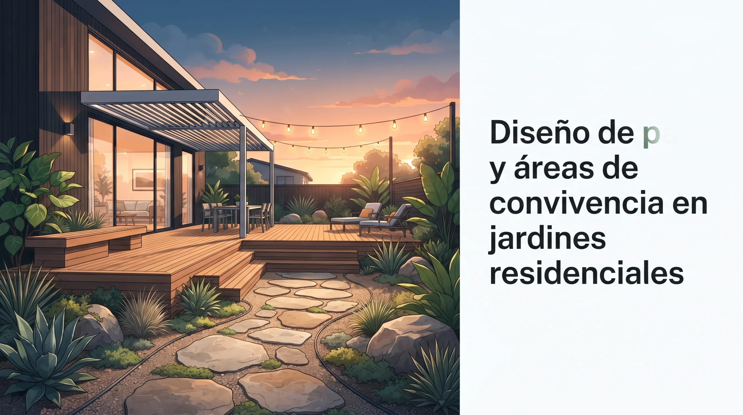 Diseño de paisaje y áreas de convivencia en jardines residenciales