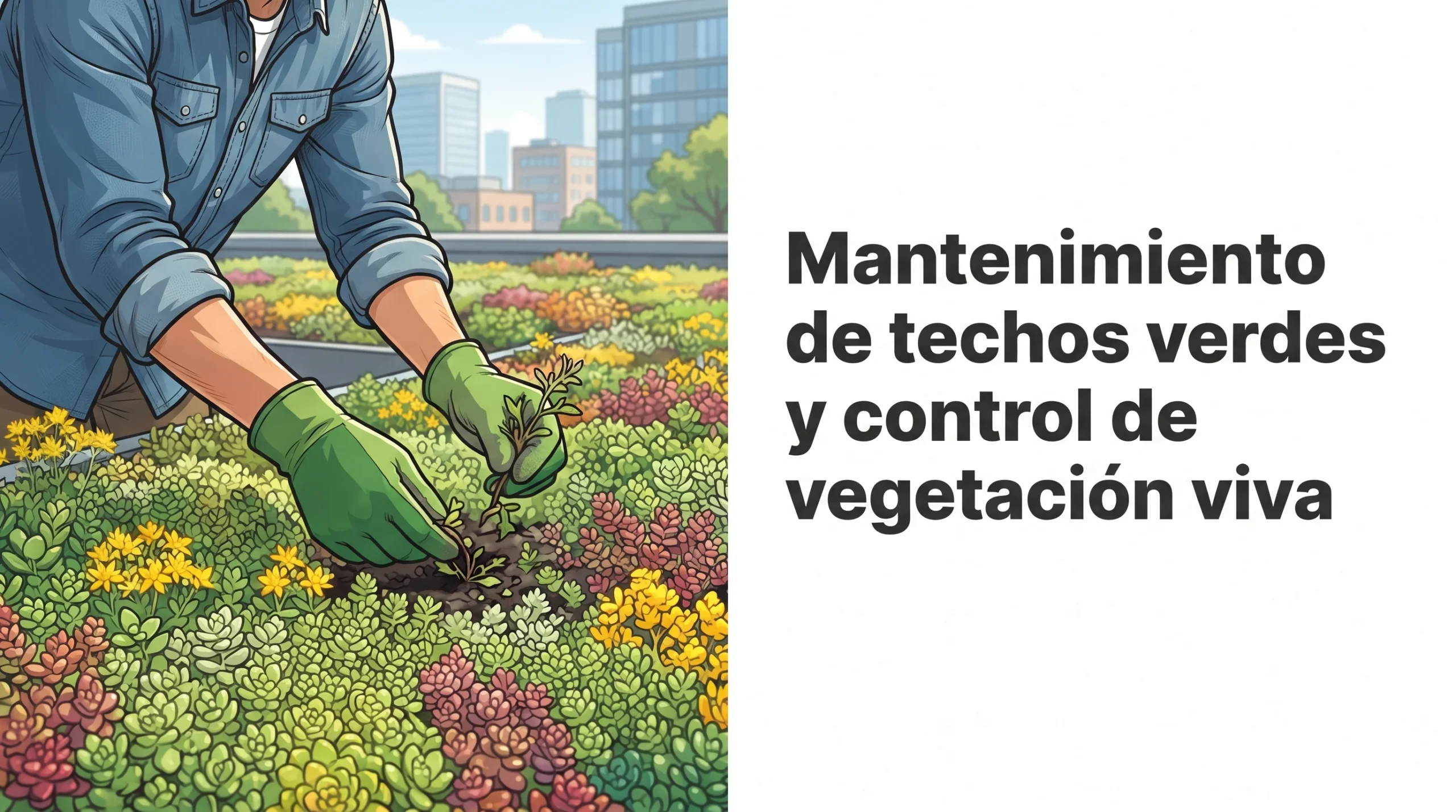 Mantenimiento de techos verdes y control de vegetación viva