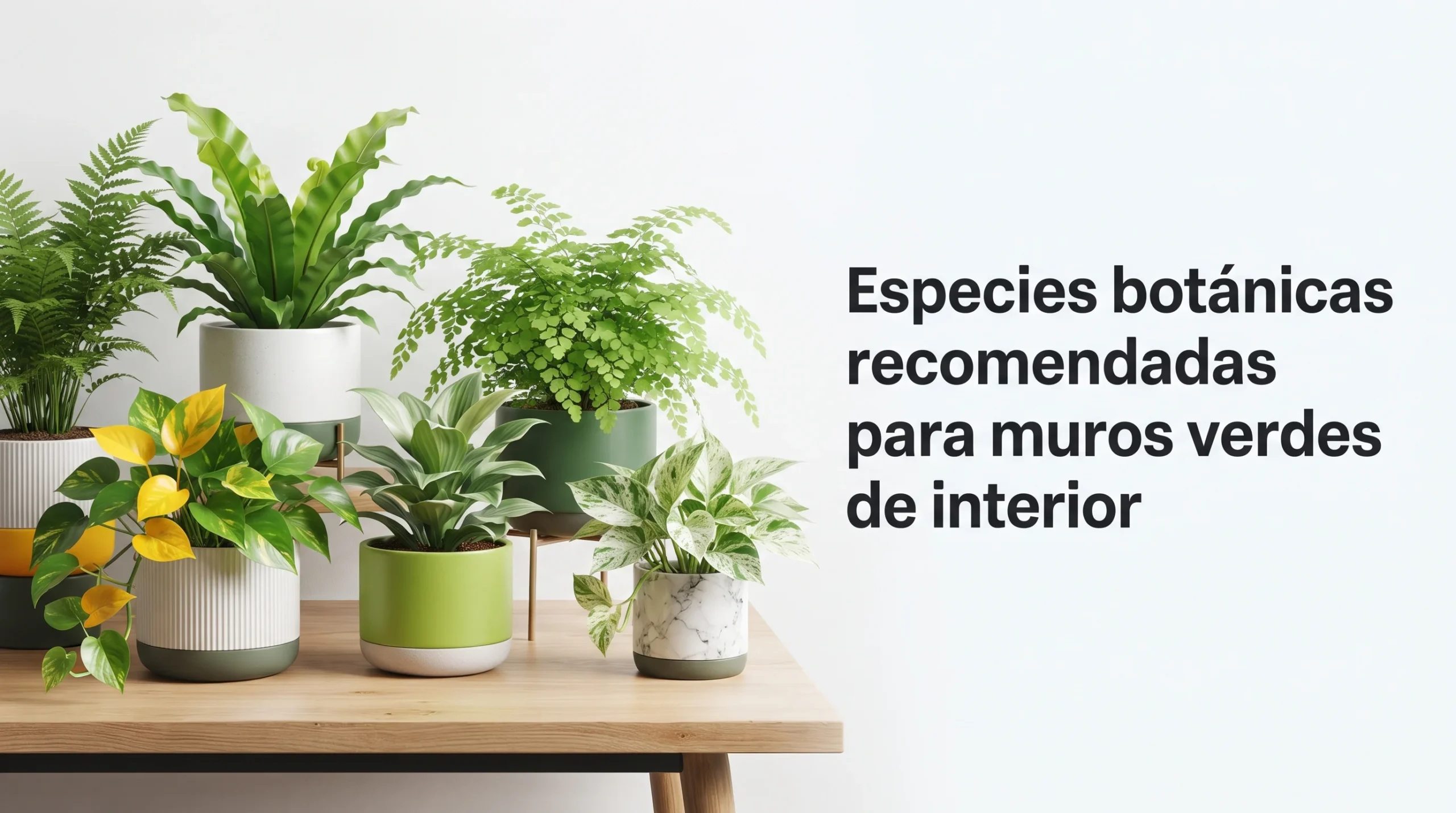 Especies botánicas recomendadas para muros verdes de interior